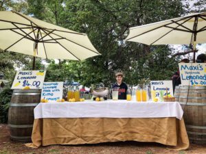 Max's lemonade stand at Kimo Estate Christmas Markets
