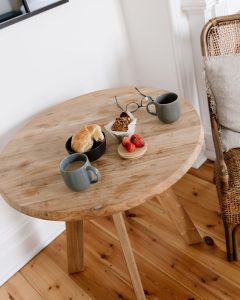 breakfast on wooden table