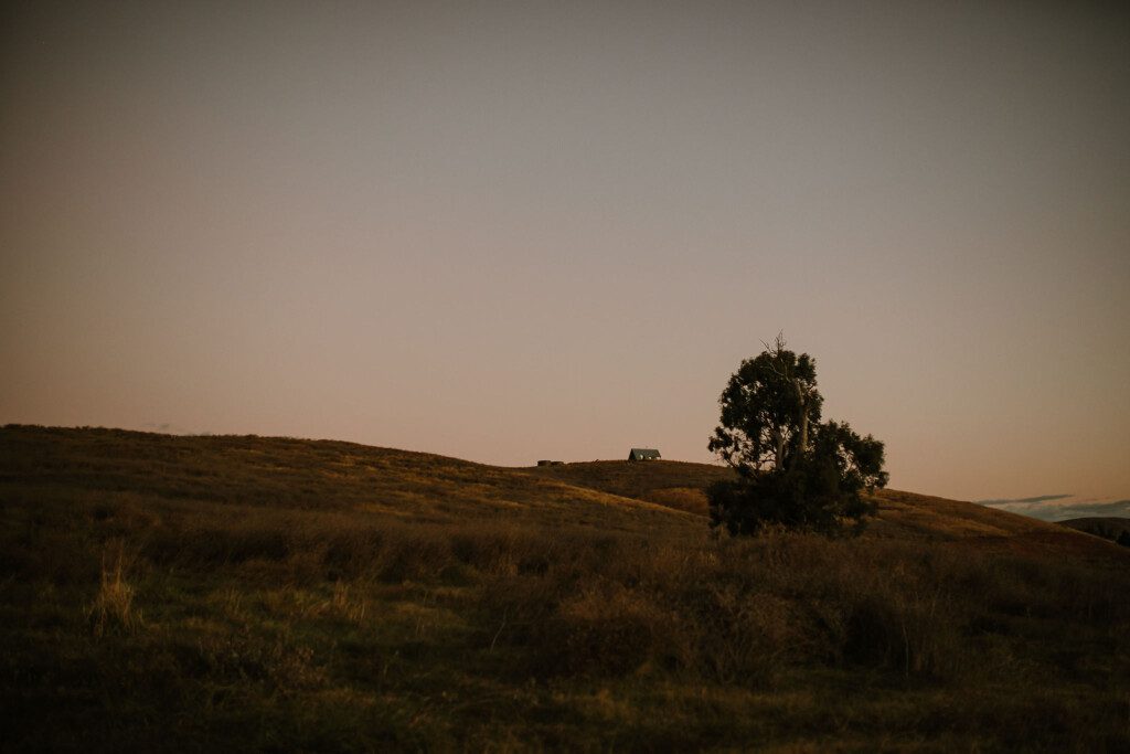 JR's Eco Hut at Kimo Estate at Dusk