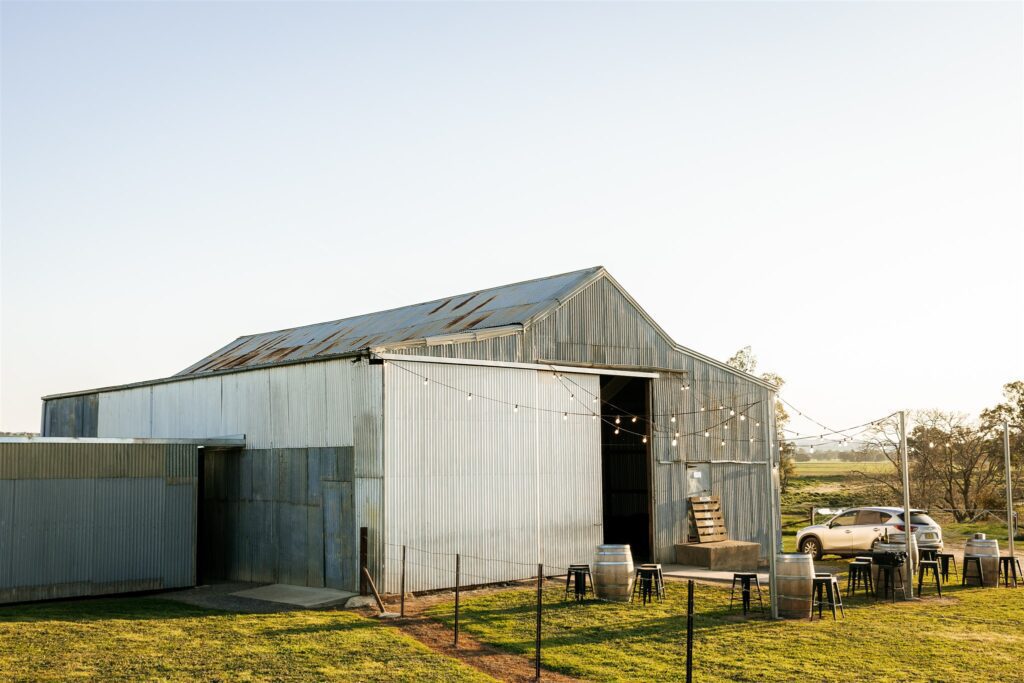 The Grain Shed at Kimo Estate before a wedding reception.