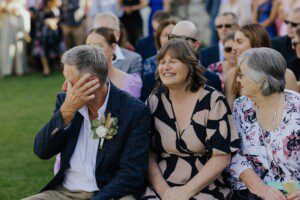 Dad crying at the ceremony
