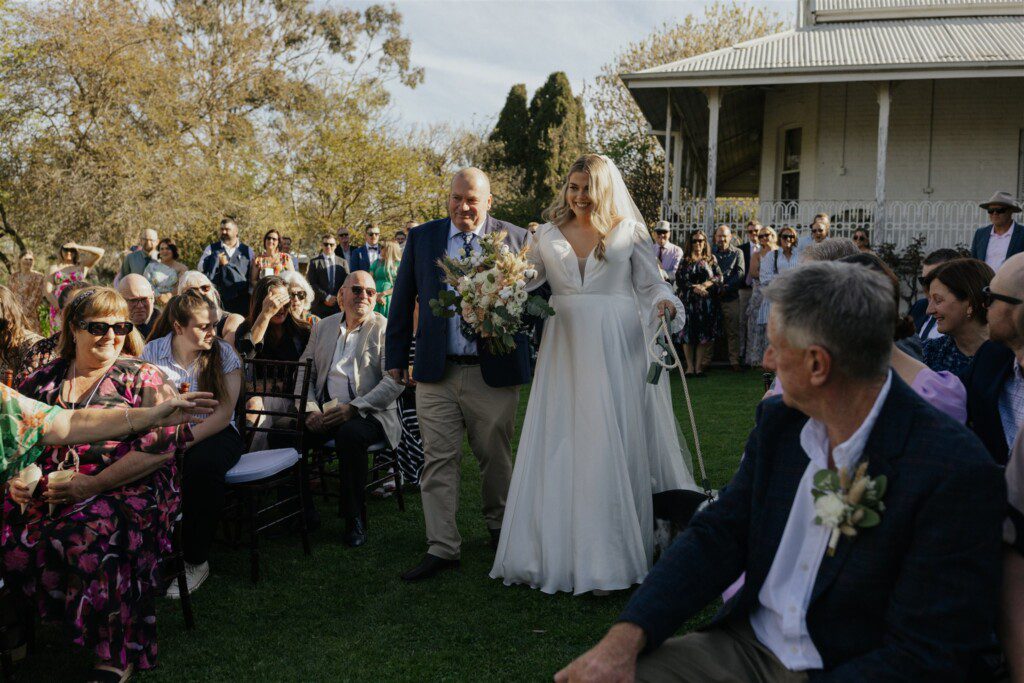 Here comes the bride at the ceremony